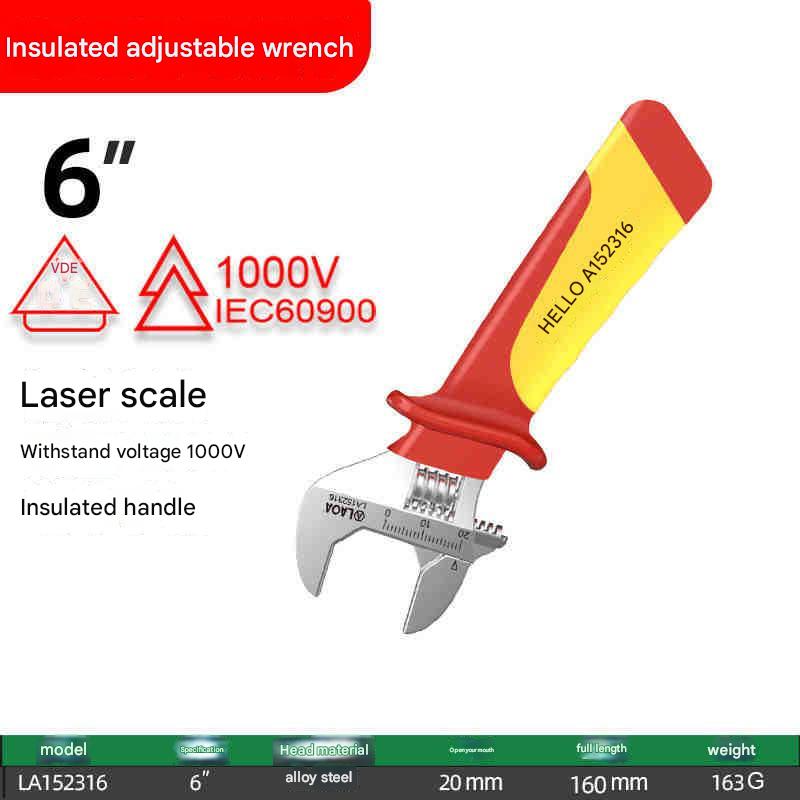 Insulated adjustable wrench